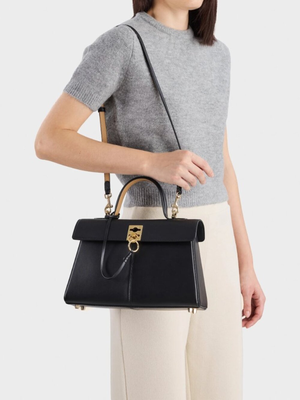 Cafune Stance Bag Black Leather - No Strap or charm
